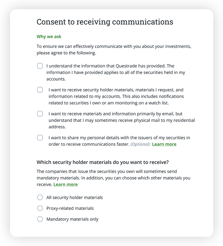 consent to receiving communications