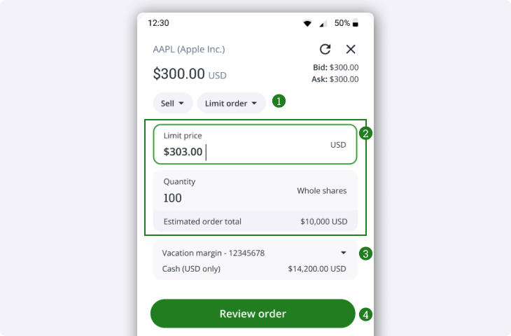 mobile-order-entry-sell-amt