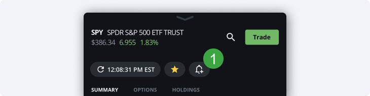 Custom alert on quote