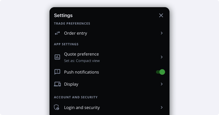 settings menu streaming update