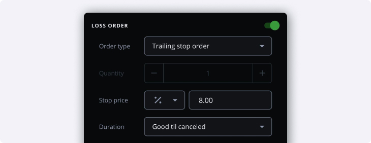 Bracket order loss offset