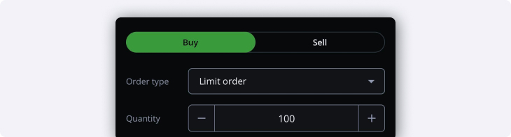 Order type and quantity