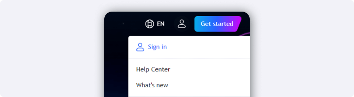 TradingView get started button