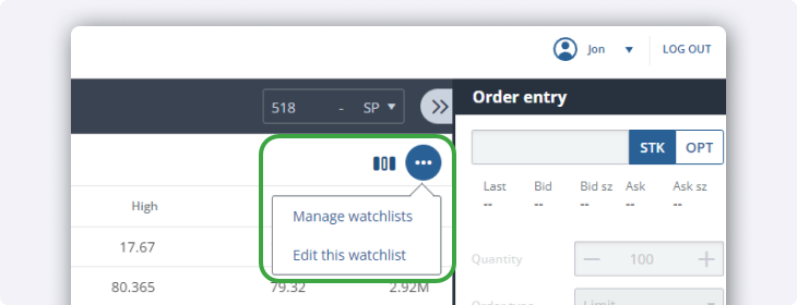 Manage Watchlist Questrade Edge Web