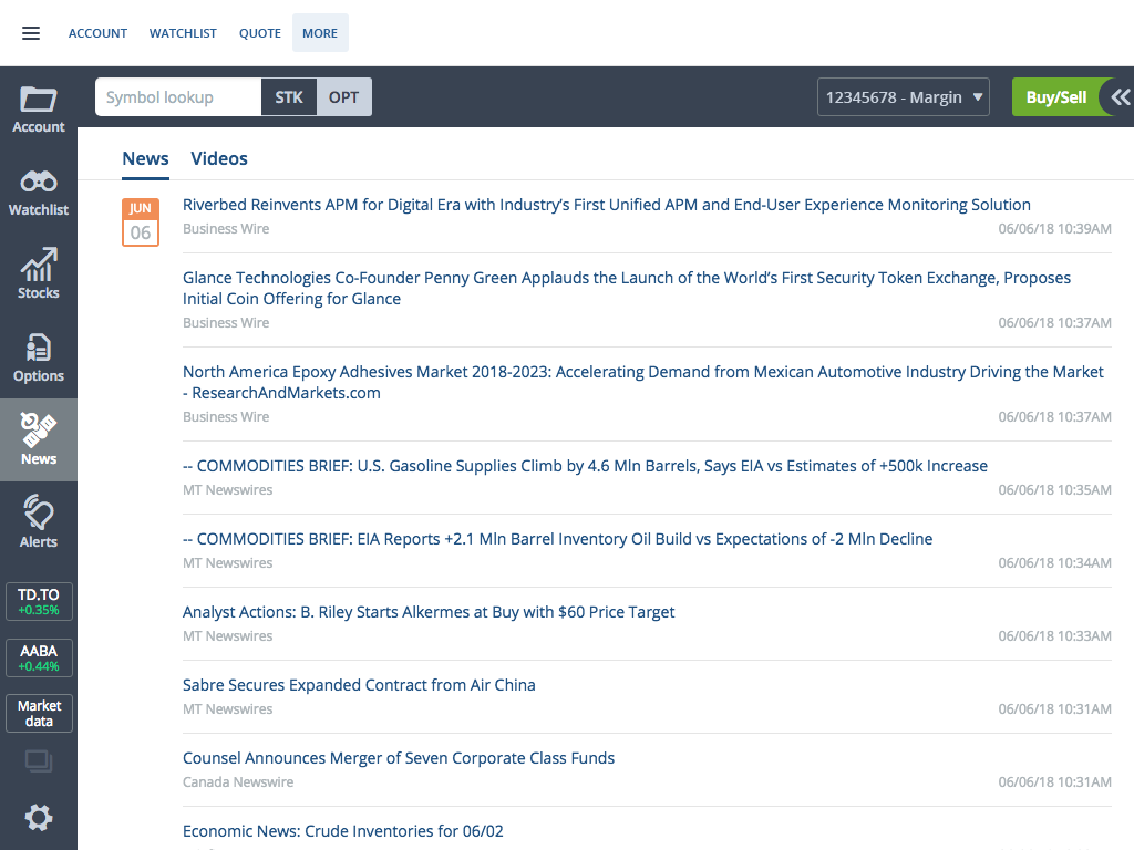 Écran Recherche intégrée