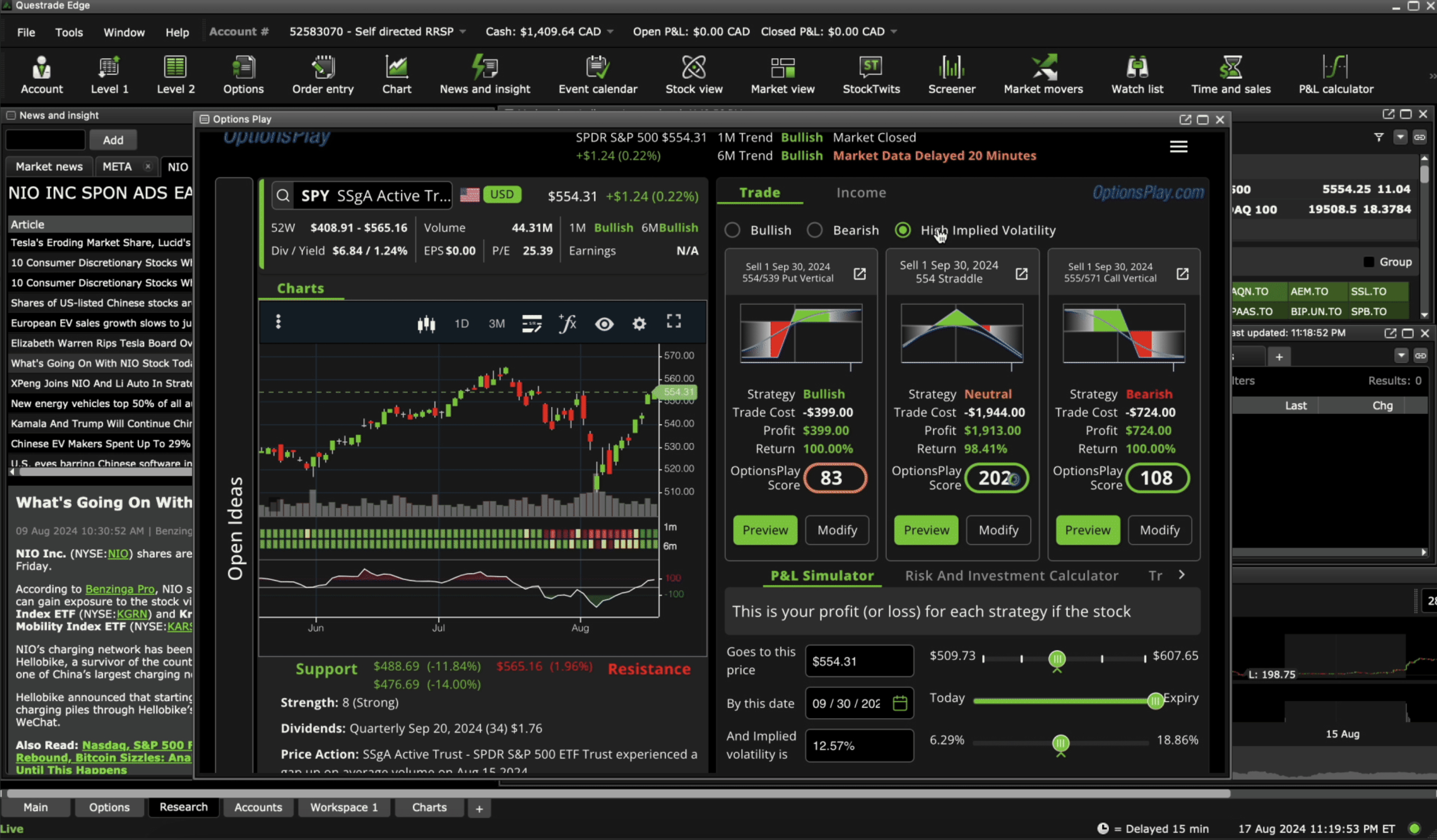 Options play screenshot